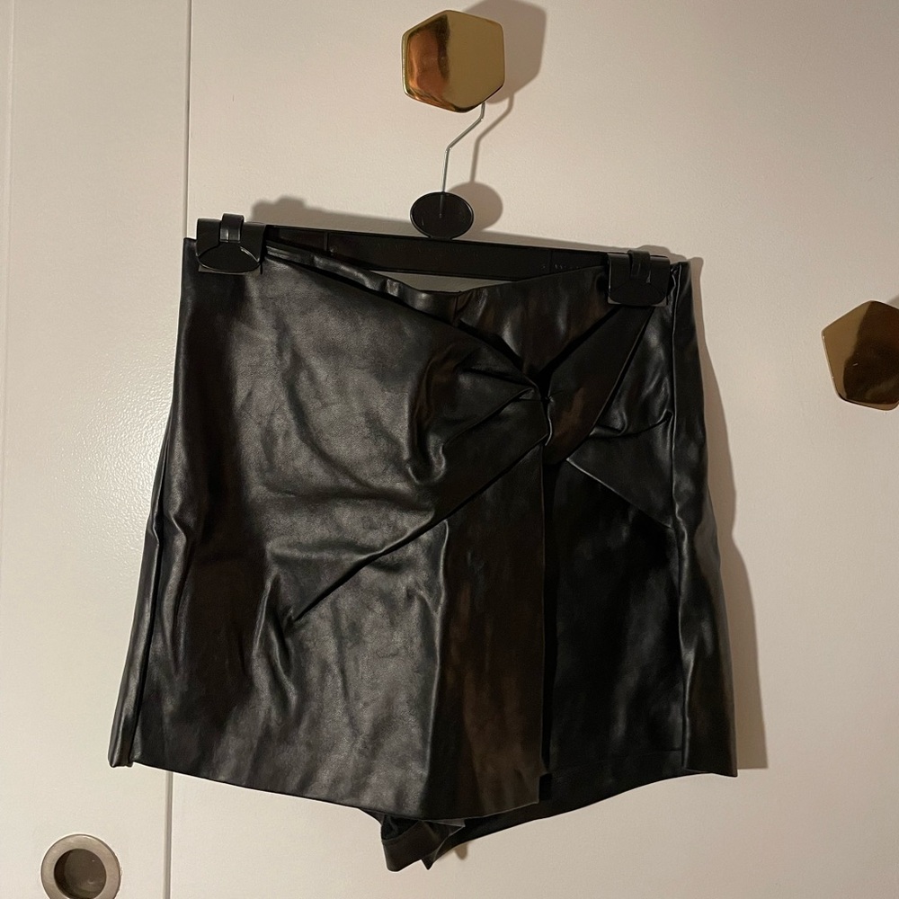 Leather skort